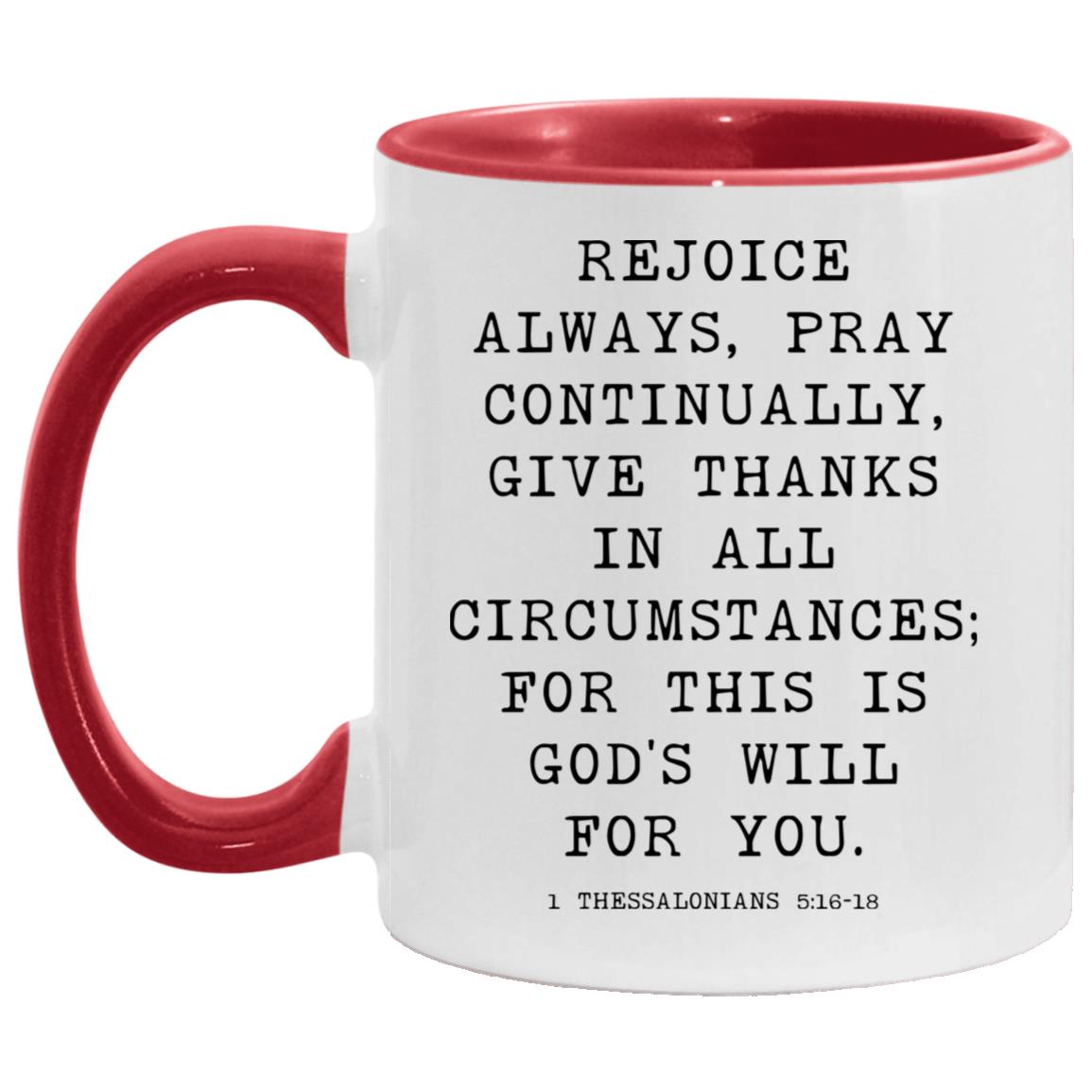 Rejoice Always Bible Verse coffee mug