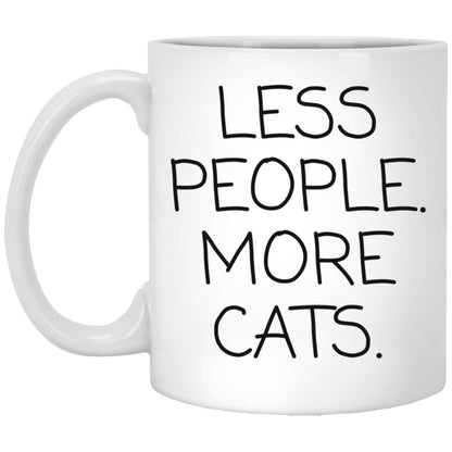 Less People More Cats coffee mug
