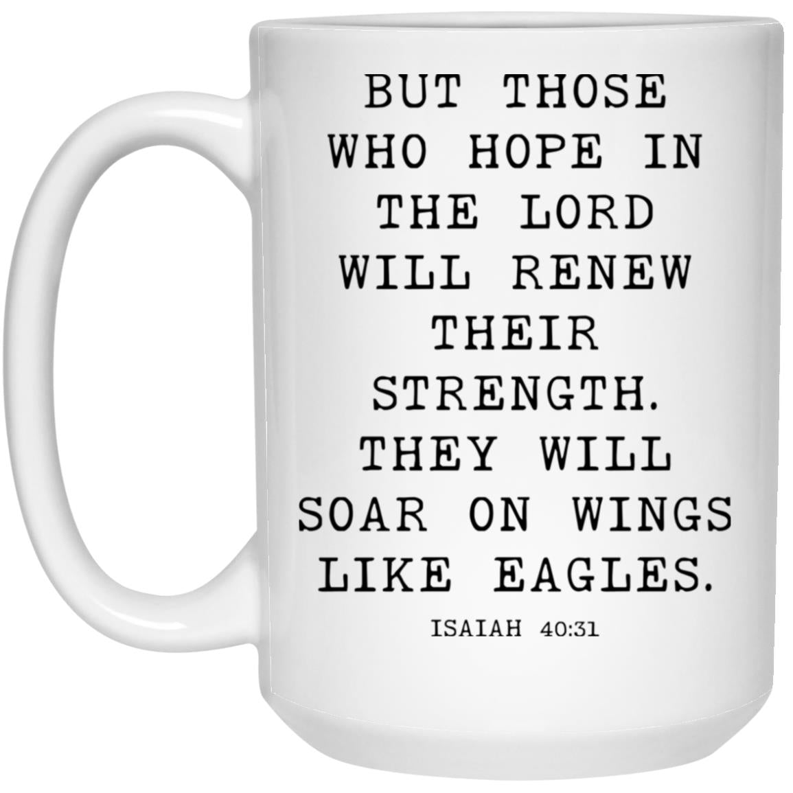Wings Like Eagles Bible Verse coffee mug