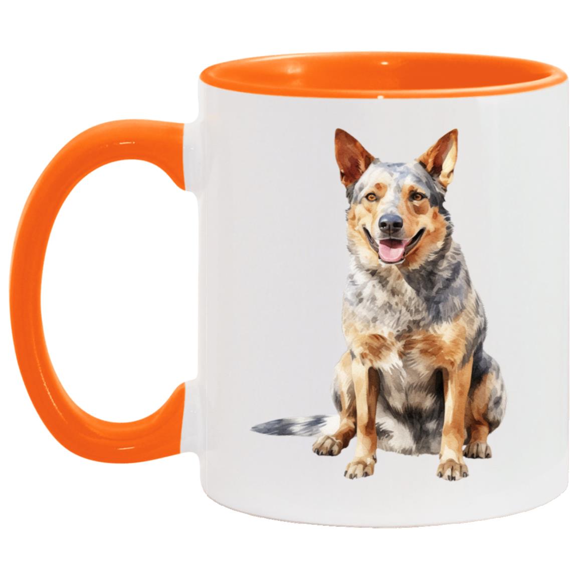 Australian Cattle Dog watercolor mug – 11oz Orange
