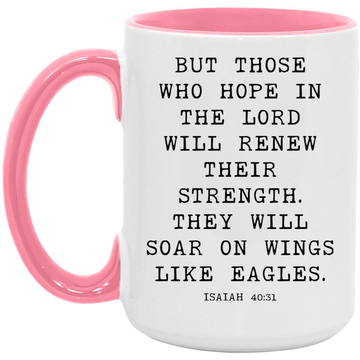 Wings Like Eagles Bible Verse coffee mug