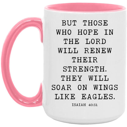 Wings Like Eagles Bible Verse coffee mug