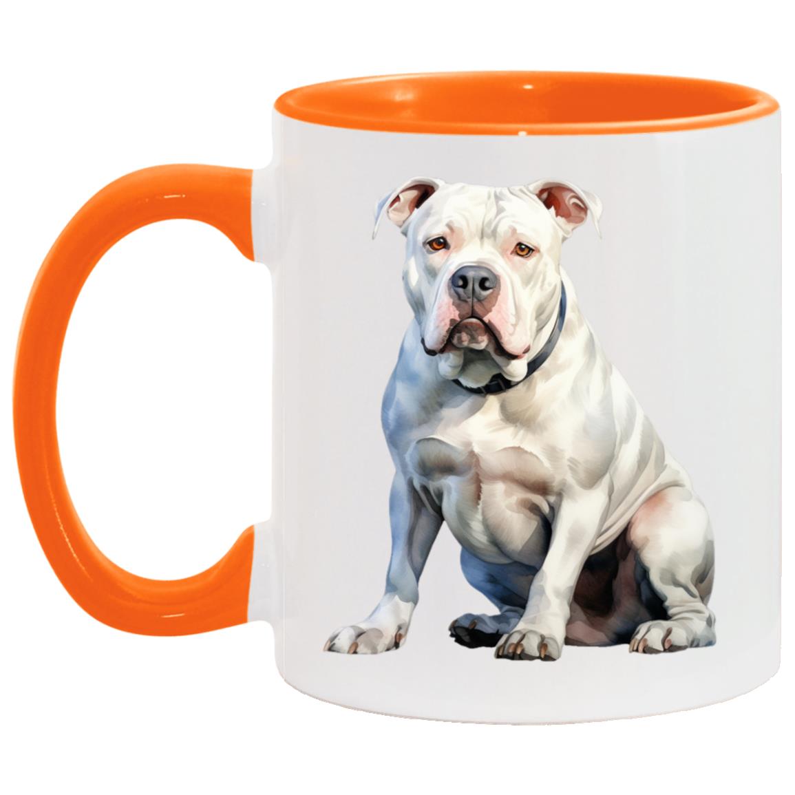 American Bulldog watercolor mug – 11oz Orange