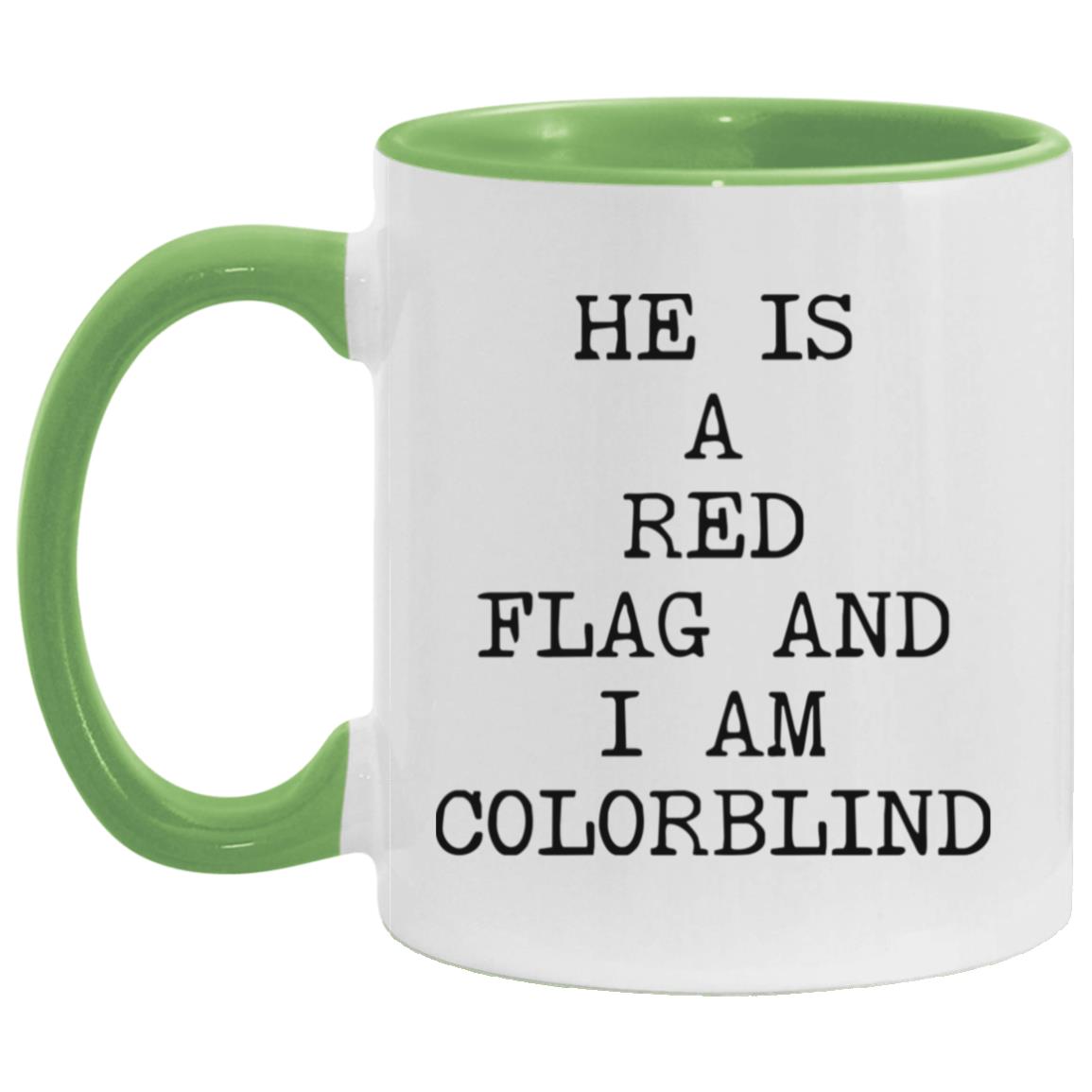 Red Flag and Colorblind coffee mug