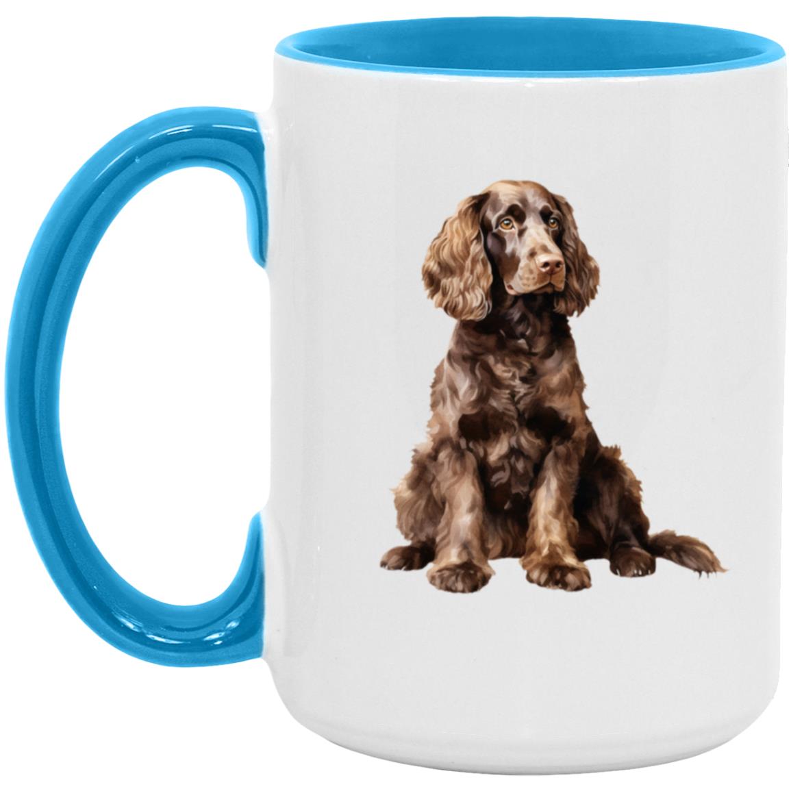 American Water Spaniel watercolor mug – 15oz Light Blue