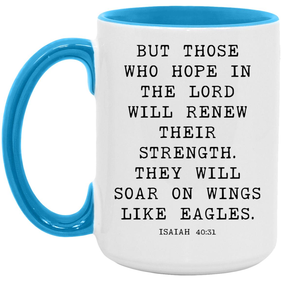 Wings Like Eagles Bible Verse coffee mug
