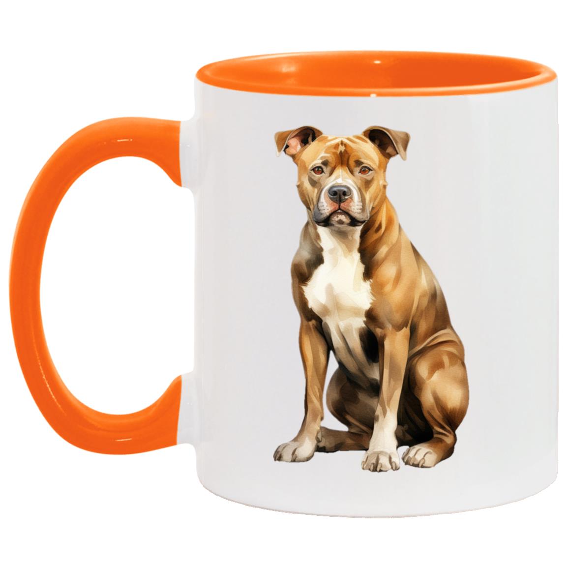 American Staffordshire Terrier watercolor mug – 11oz Orange