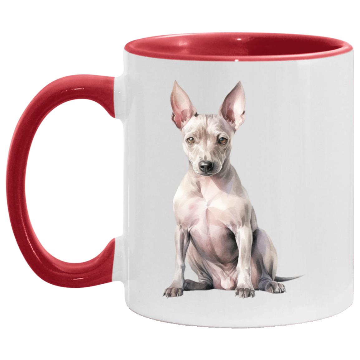 American Hairless Terrier watercolor mug – 11oz Red