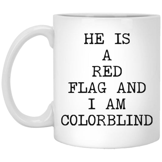 Red Flag and Colorblind coffee mug