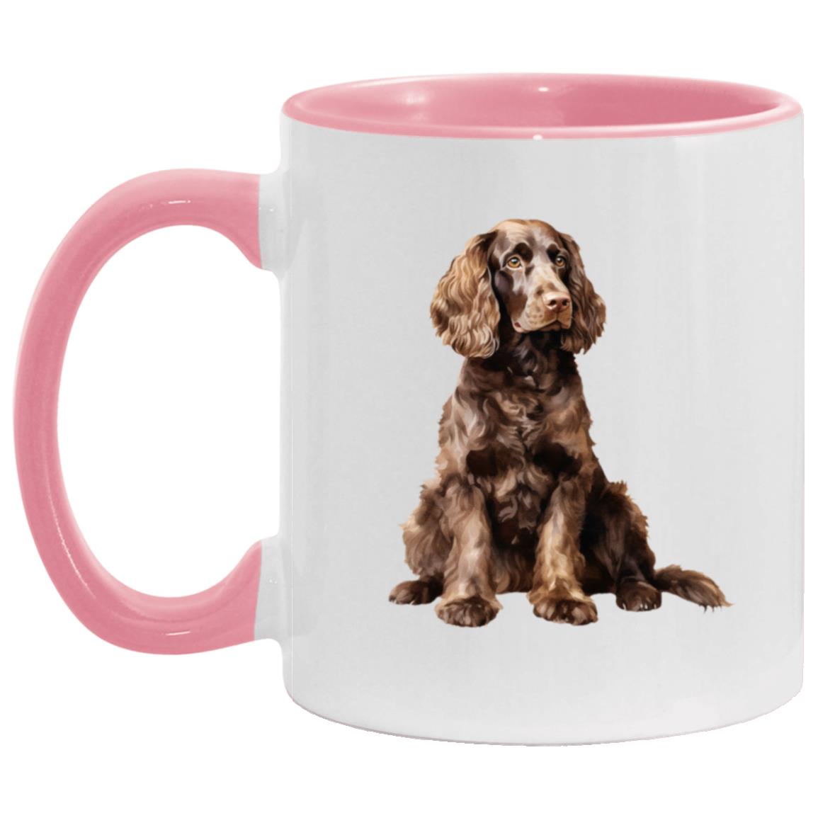 American Water Spaniel watercolor mug – 11oz Pink