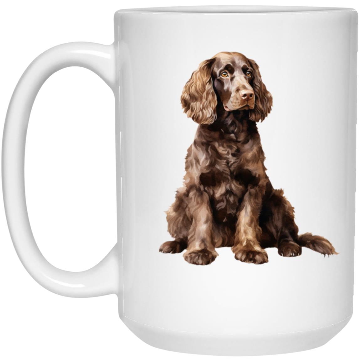 American Water Spaniel watercolor mug – 15oz White