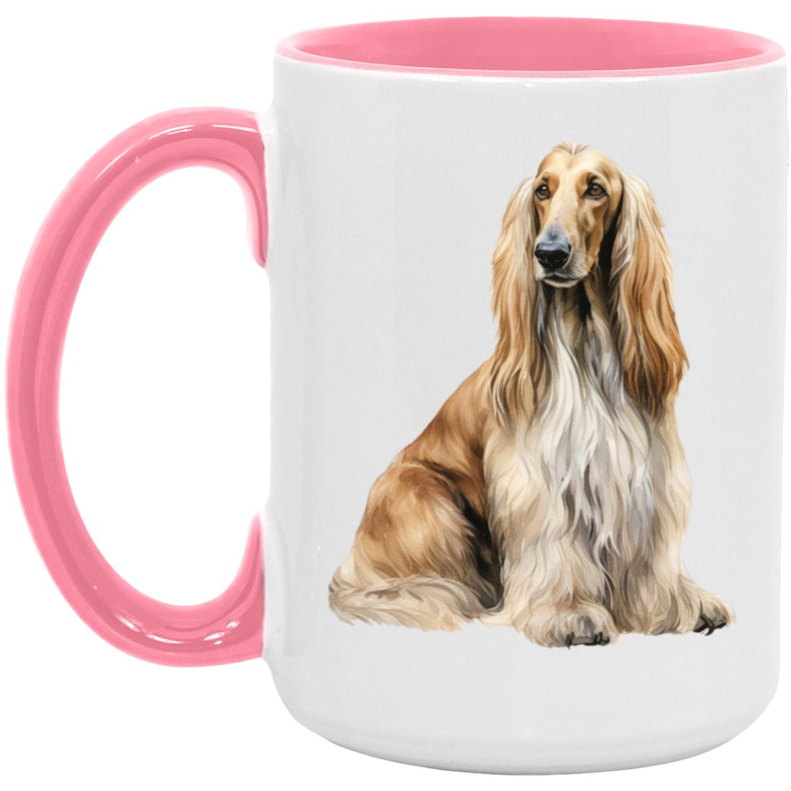 Afghan Hound watercolor mug – 15oz Pink