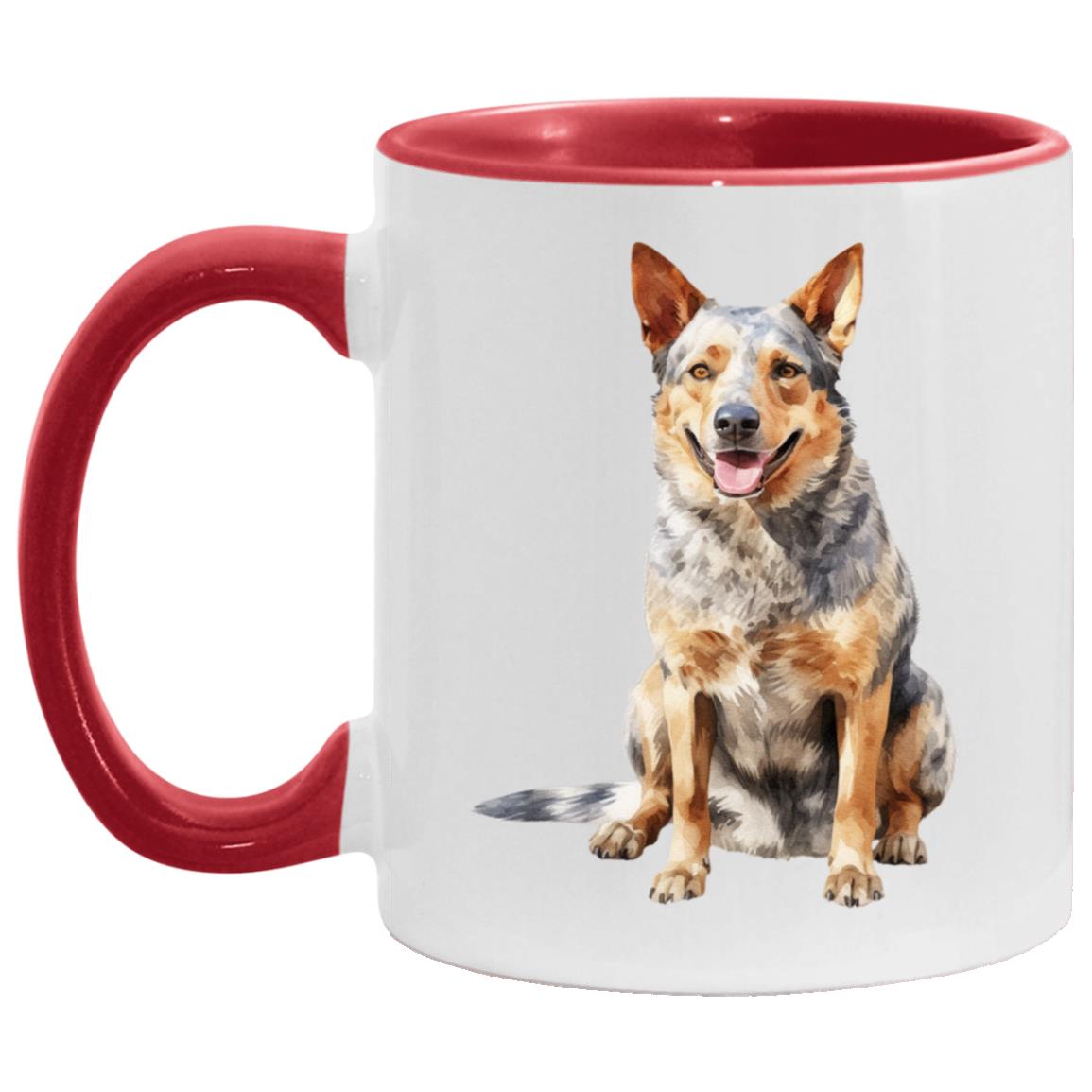 Australian Cattle Dog watercolor mug – 11oz Red