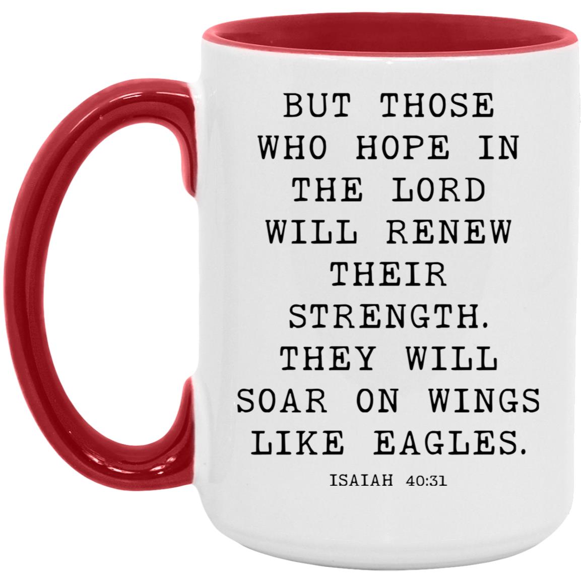 Wings Like Eagles Bible Verse coffee mug