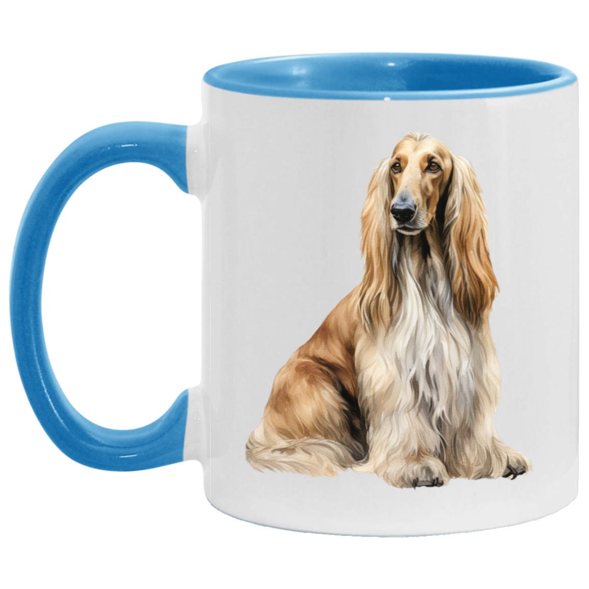 Afghan Hound watercolor mug – 11oz Light Blue