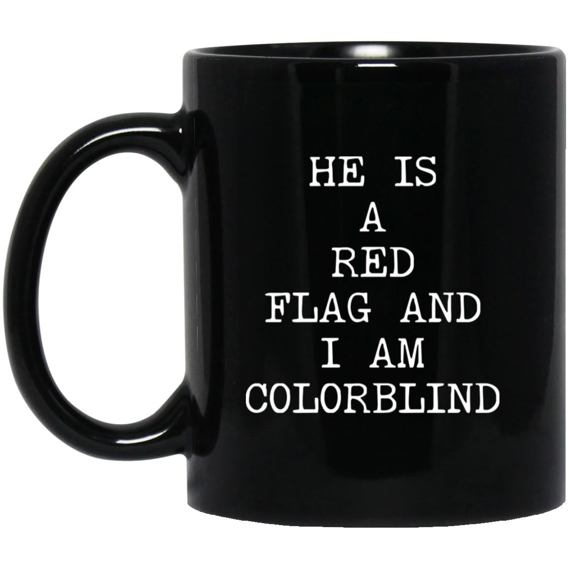 Red Flag and Colorblind coffee mug