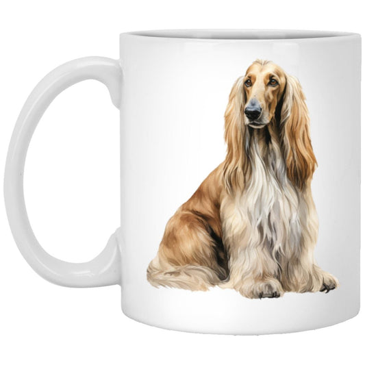 Afghan Hound watercolor mug – 11oz White