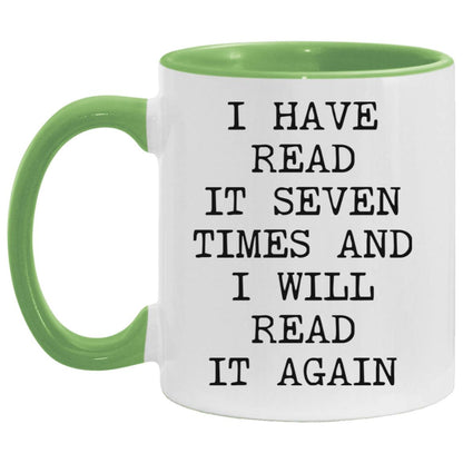 Read It Seven Times coffee mug