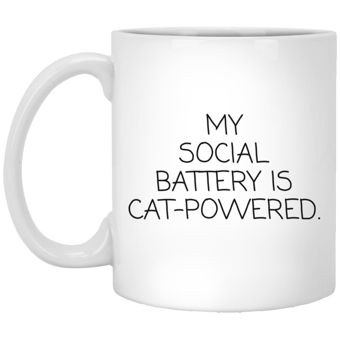 Cat-Powered Social Battery coffee mug