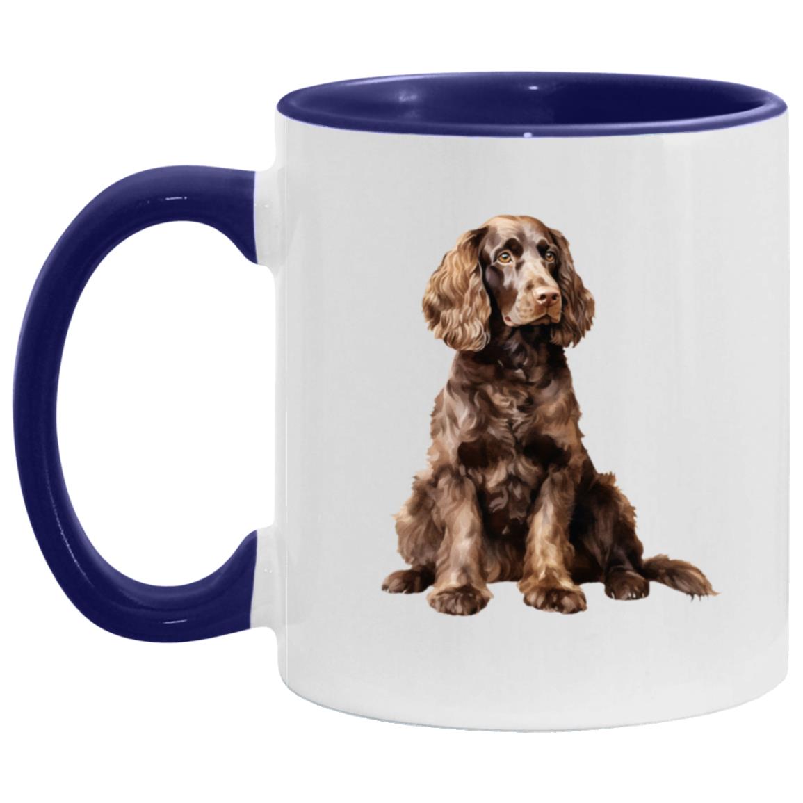 American Water Spaniel watercolor mug – 11oz Midnight Blue