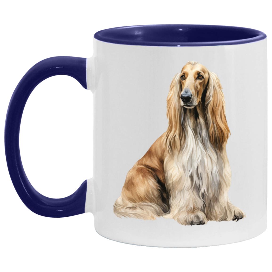 Afghan Hound watercolor mug – 11oz Midnight Blue