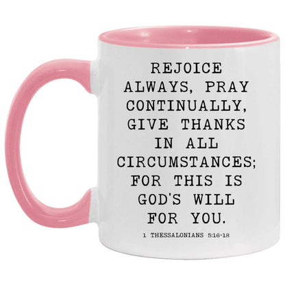 Rejoice Always Bible Verse coffee mug