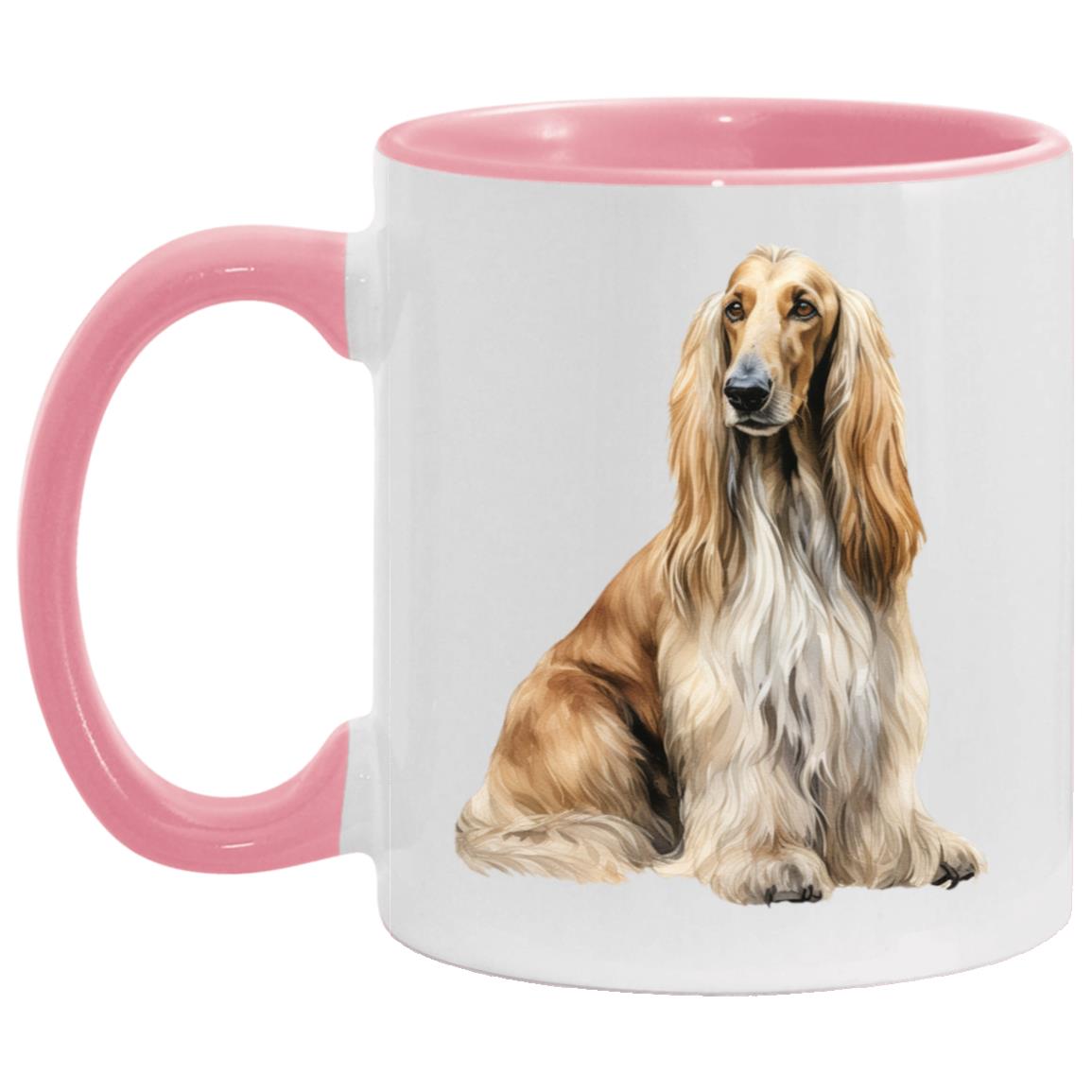 Afghan Hound watercolor mug – 11oz Pink