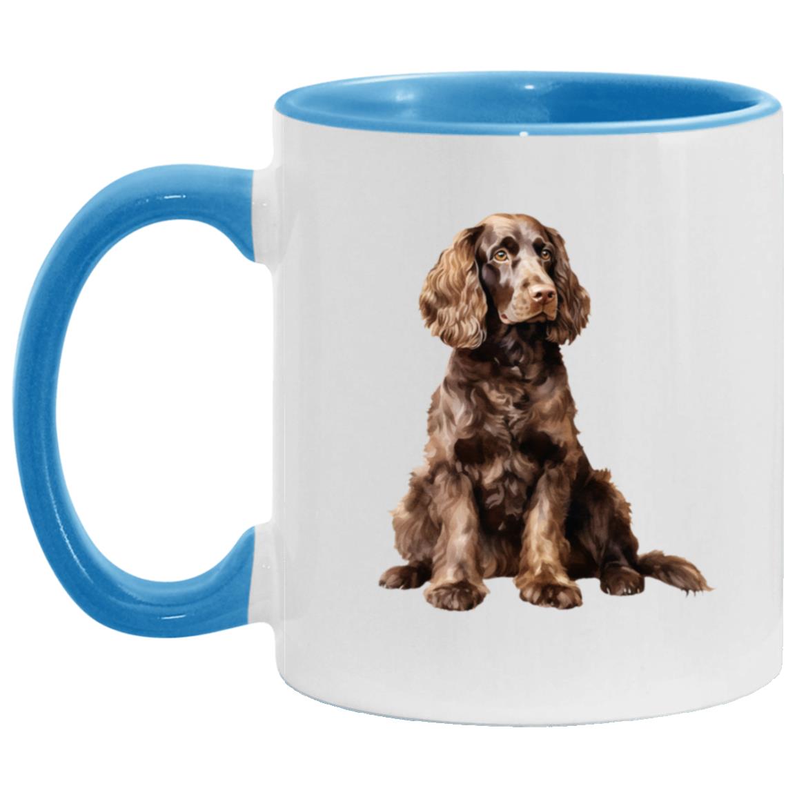 American Water Spaniel watercolor mug – 11oz Light Blue