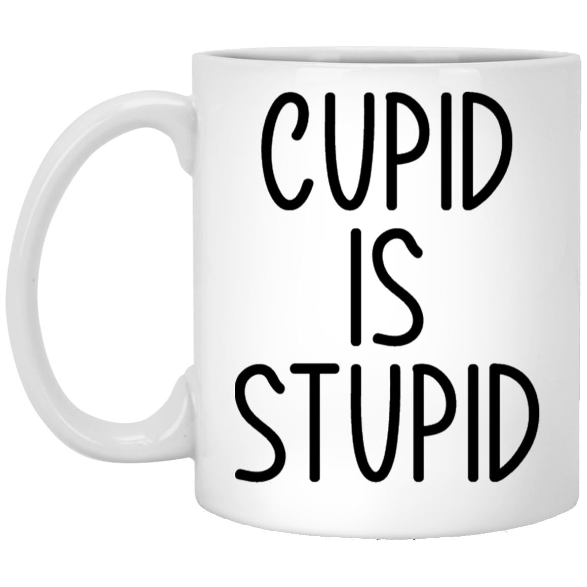 Cupid is stupid anti valentine coffee mug