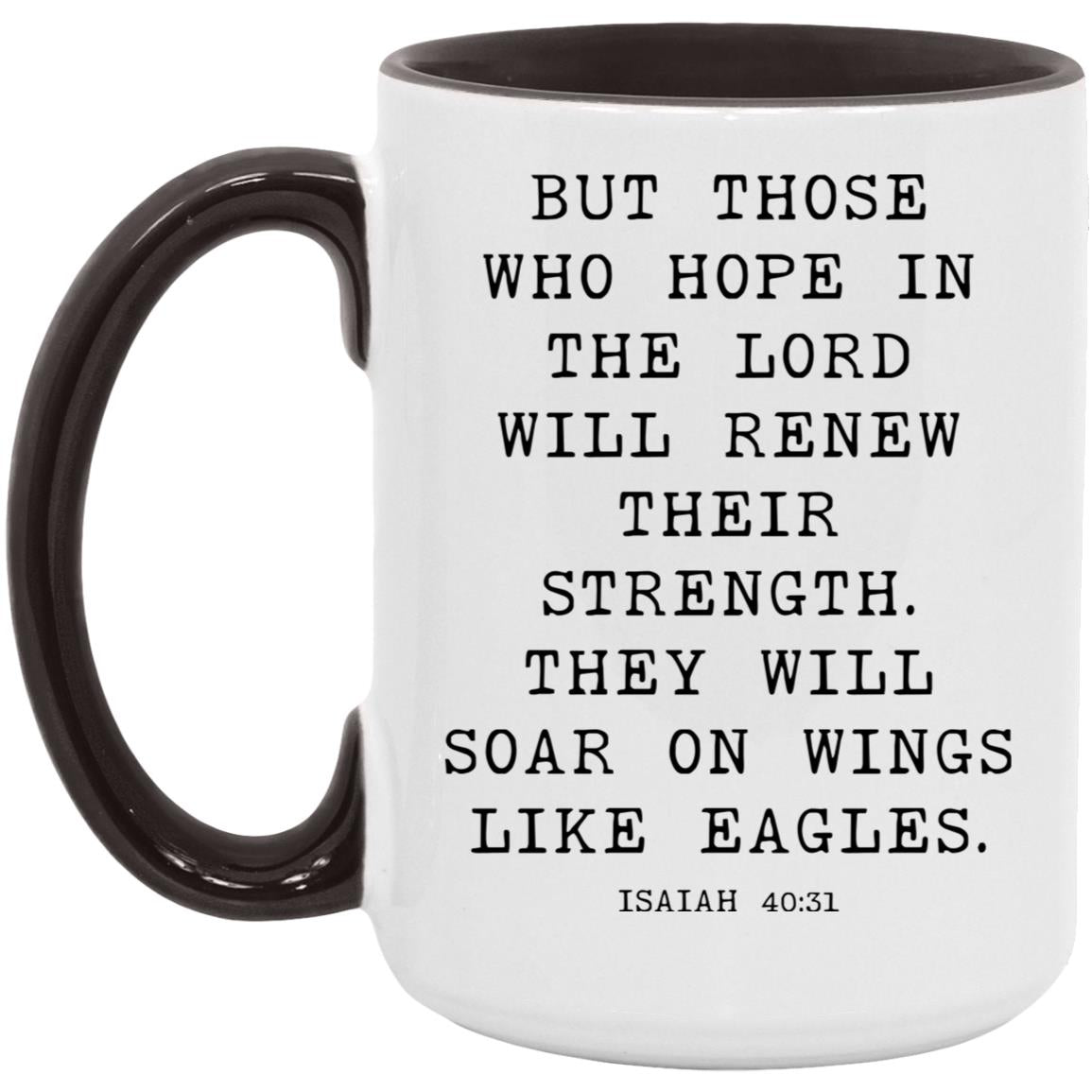 Wings Like Eagles Bible Verse coffee mug