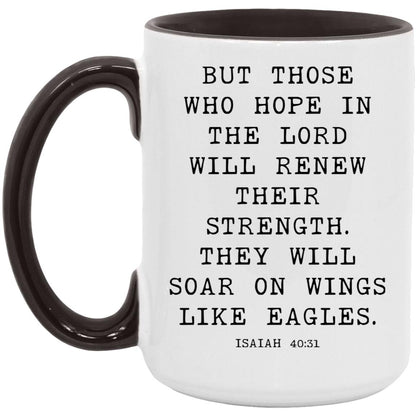 Wings Like Eagles Bible Verse coffee mug
