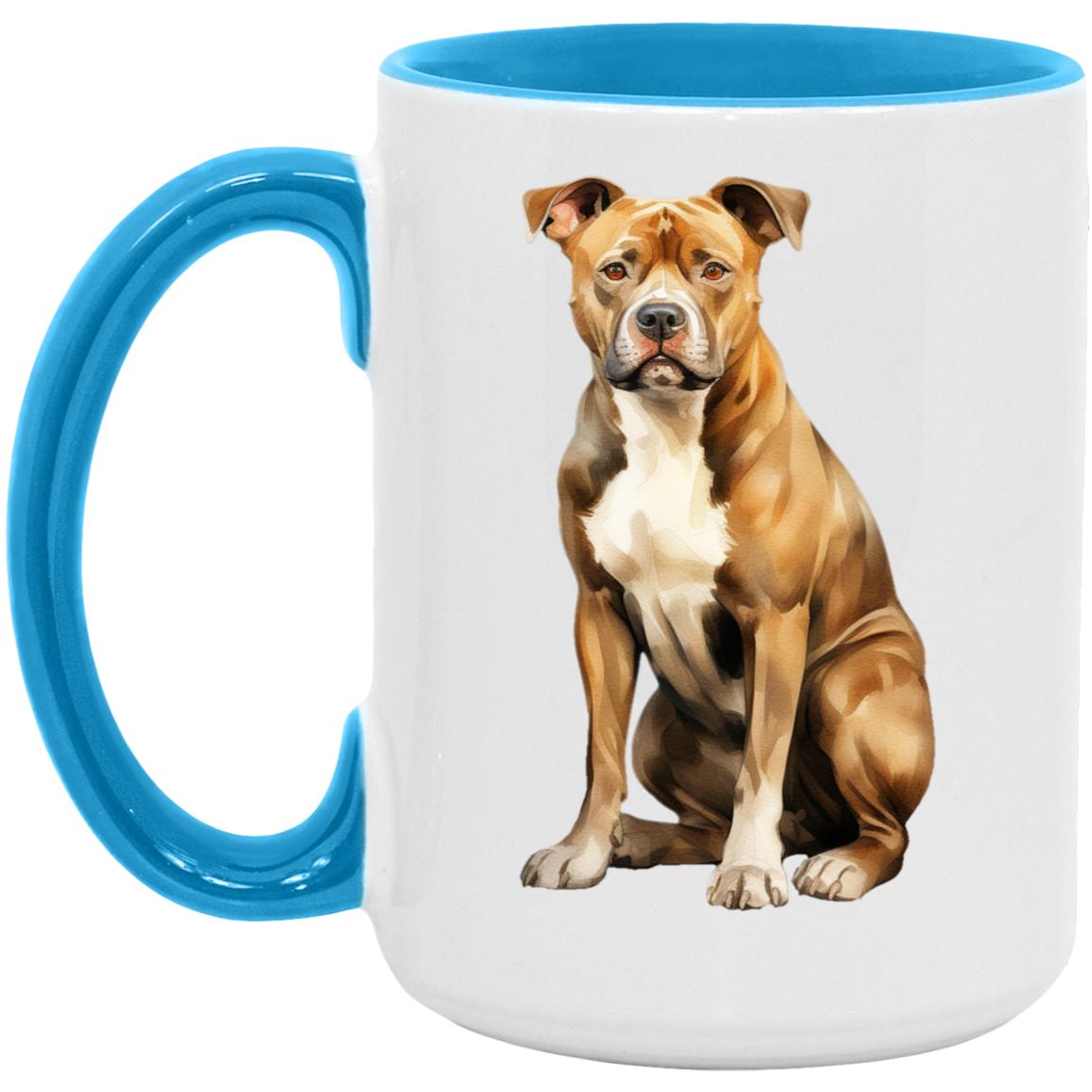 American Staffordshire Terrier watercolor mug – 15oz Light Blue