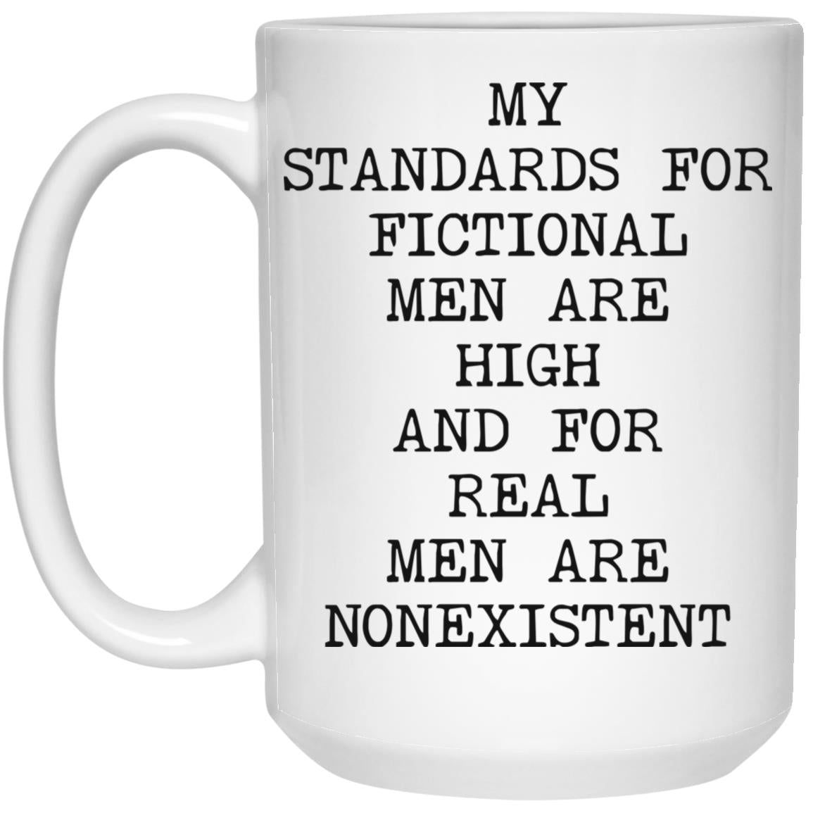 Standards for Fictional Men coffee mug