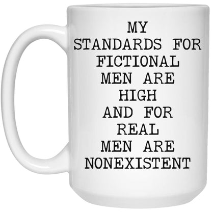 Standards for Fictional Men coffee mug