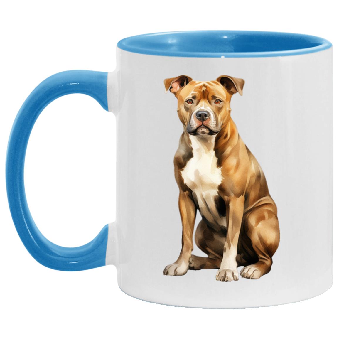 American Staffordshire Terrier watercolor mug – 11oz Light Blue