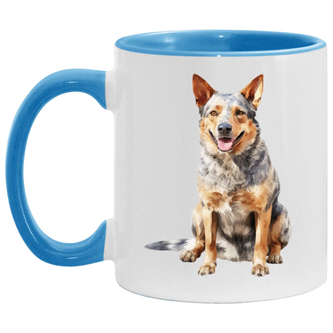 Australian Cattle Dog watercolor mug – 11oz Light Blue