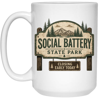 Social Battery State Park coffee mug