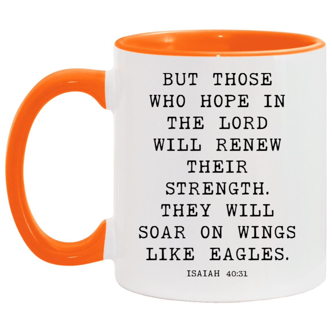 Wings Like Eagles Bible Verse coffee mug