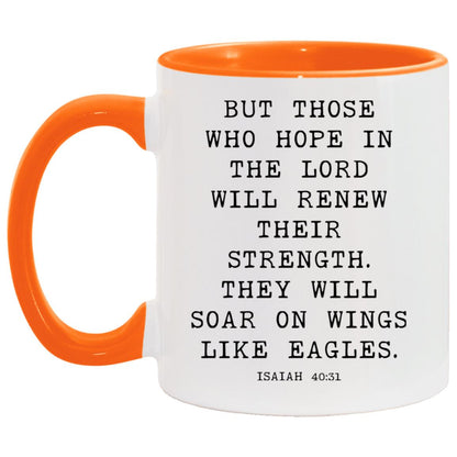 Wings Like Eagles Bible Verse coffee mug