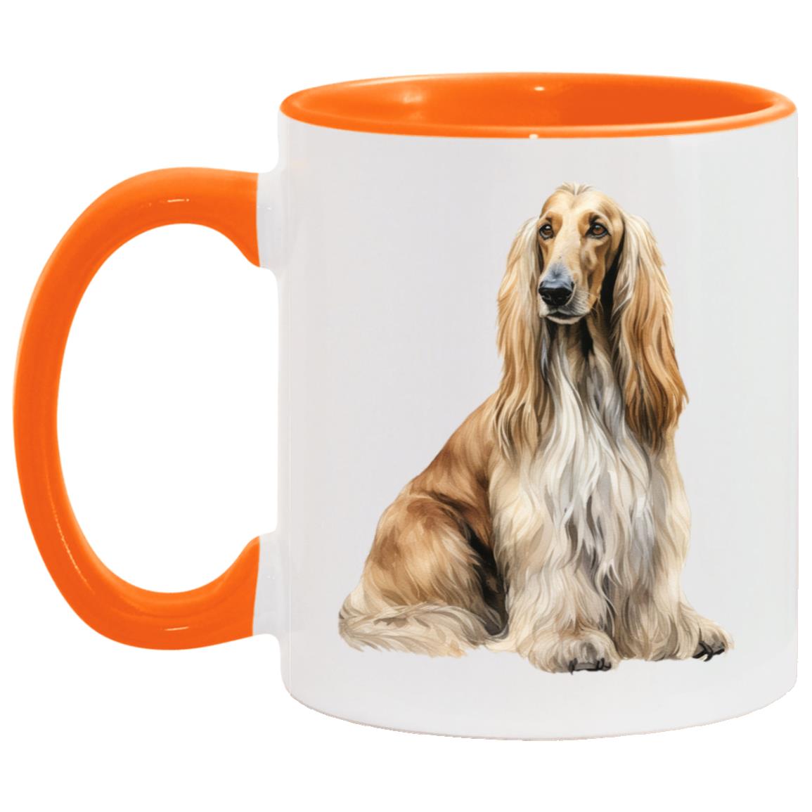 Afghan Hound watercolor mug – 11oz Orange