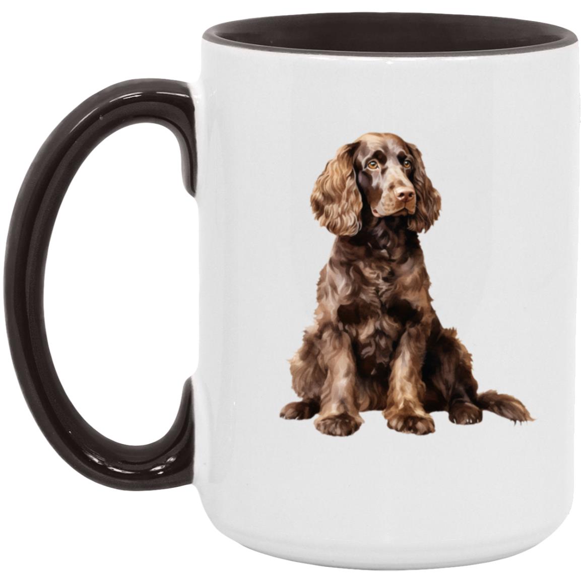 American Water Spaniel watercolor mug – 15oz Black