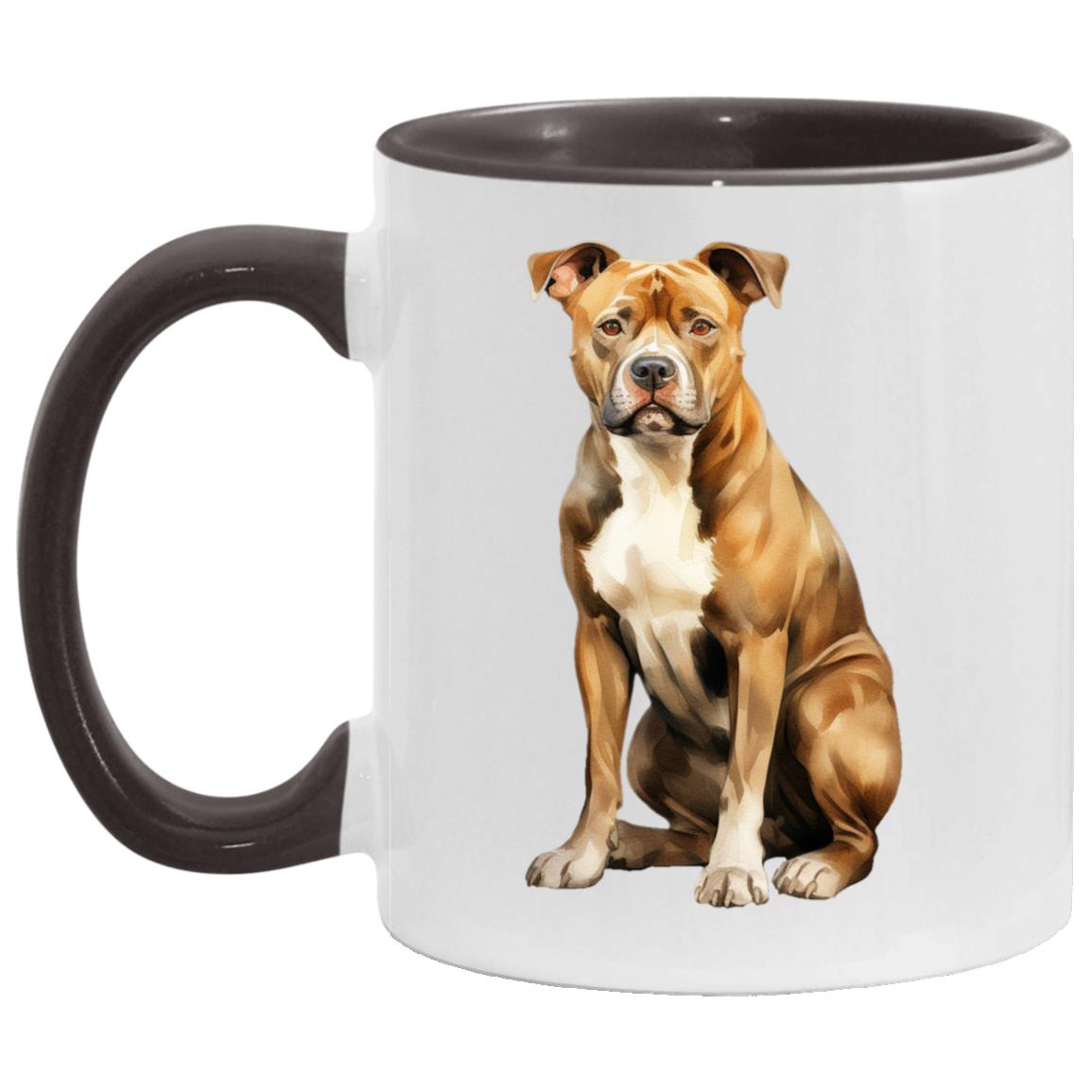 American Staffordshire Terrier watercolor mug – 11oz Black
