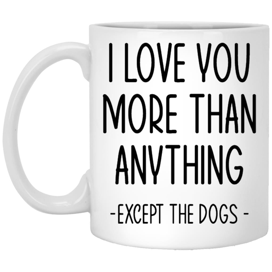 Funny dog lover couples valentine white coffee mug