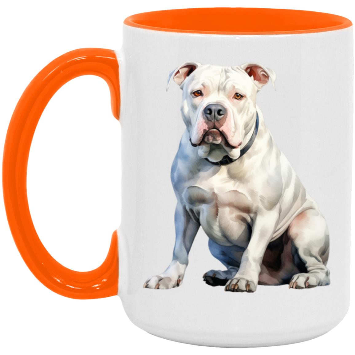 American Bulldog watercolor mug – 15oz Orange