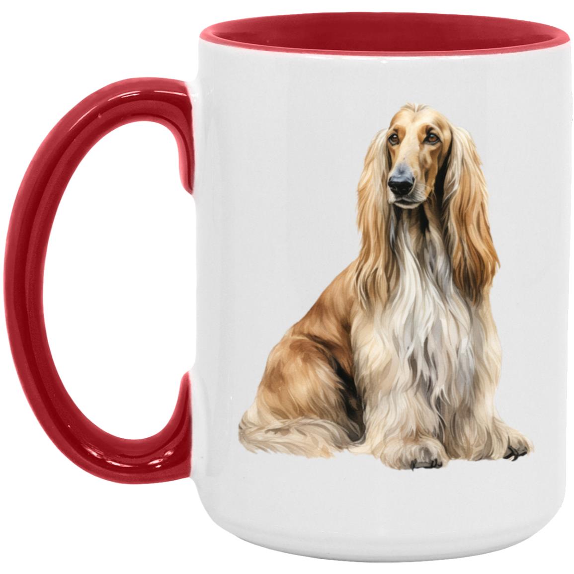 Afghan Hound watercolor mug – 15oz Red