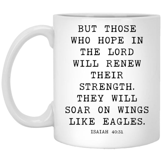 Wings Like Eagles Bible Verse coffee mug