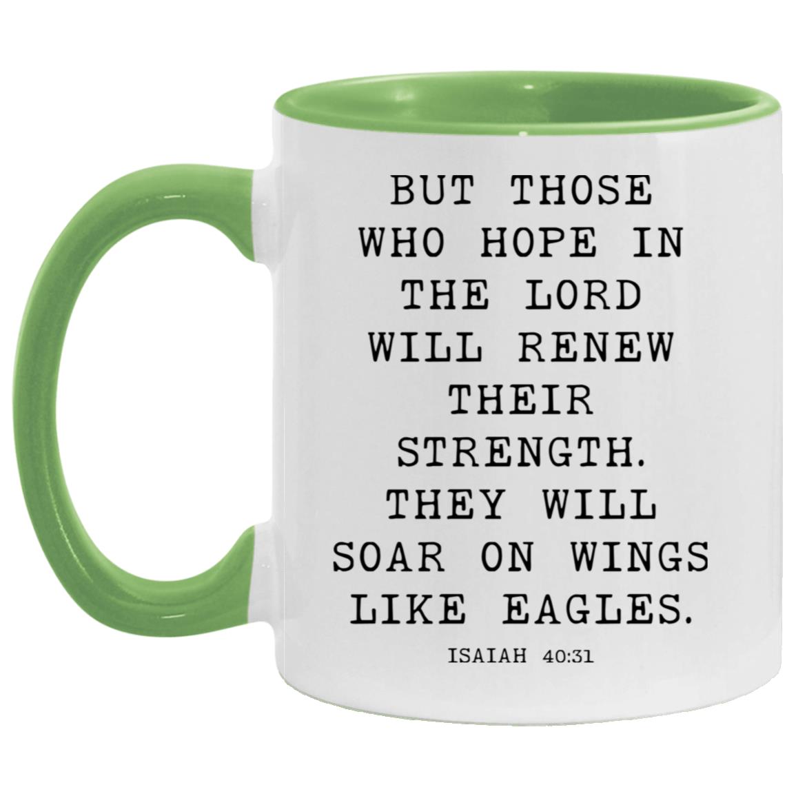 Wings Like Eagles Bible Verse coffee mug