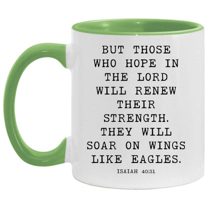 Wings Like Eagles Bible Verse coffee mug