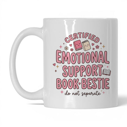 Emotional Support Book Bestie doodle 11oz White coffee mug