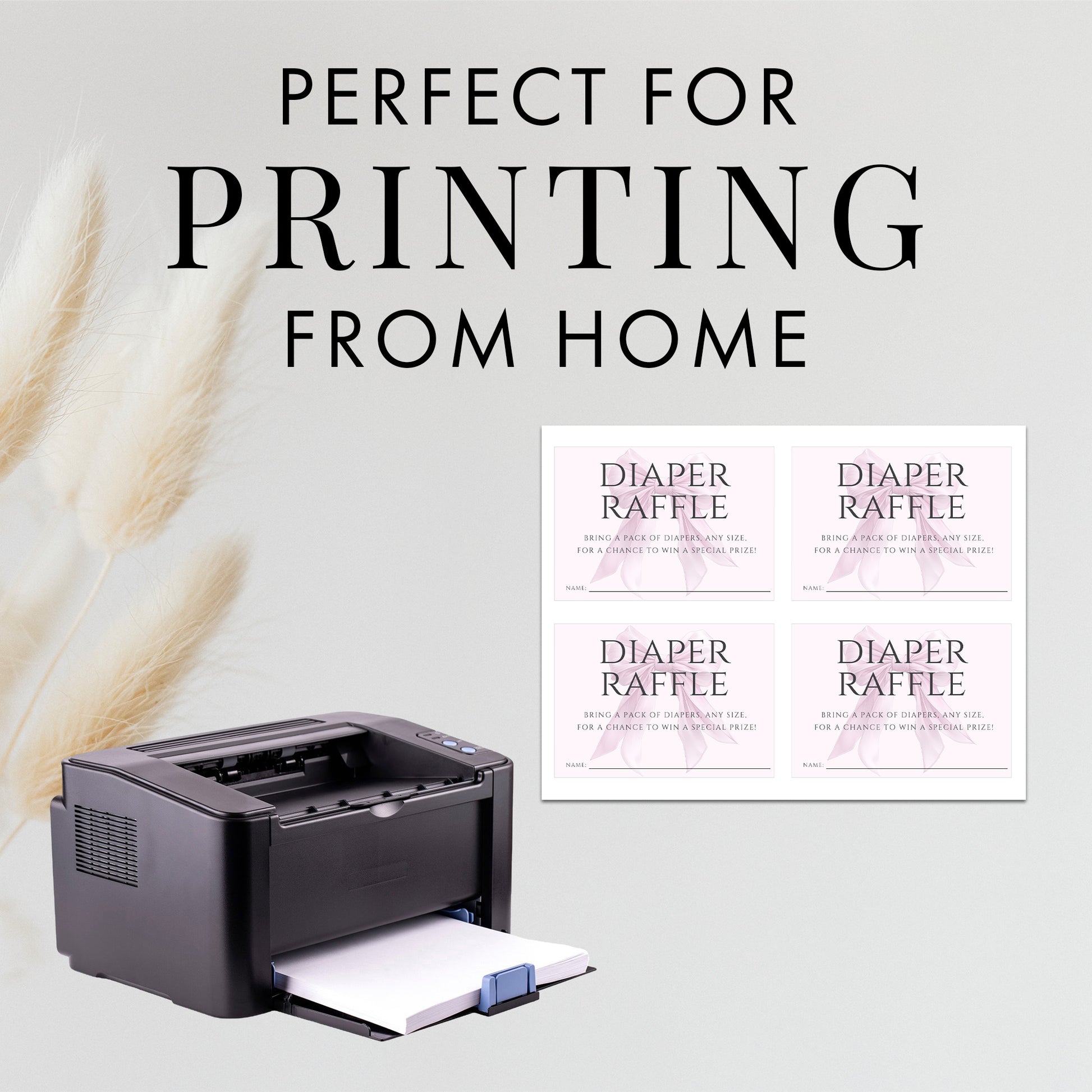 Editable Elegant Pink Bow Baby Shower Enclosure Cards Canva Template